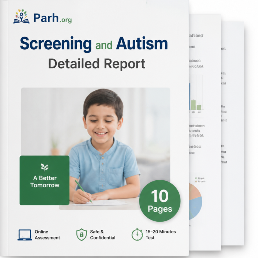 Sample cover of the Parh Screening and Autism Detailed Report